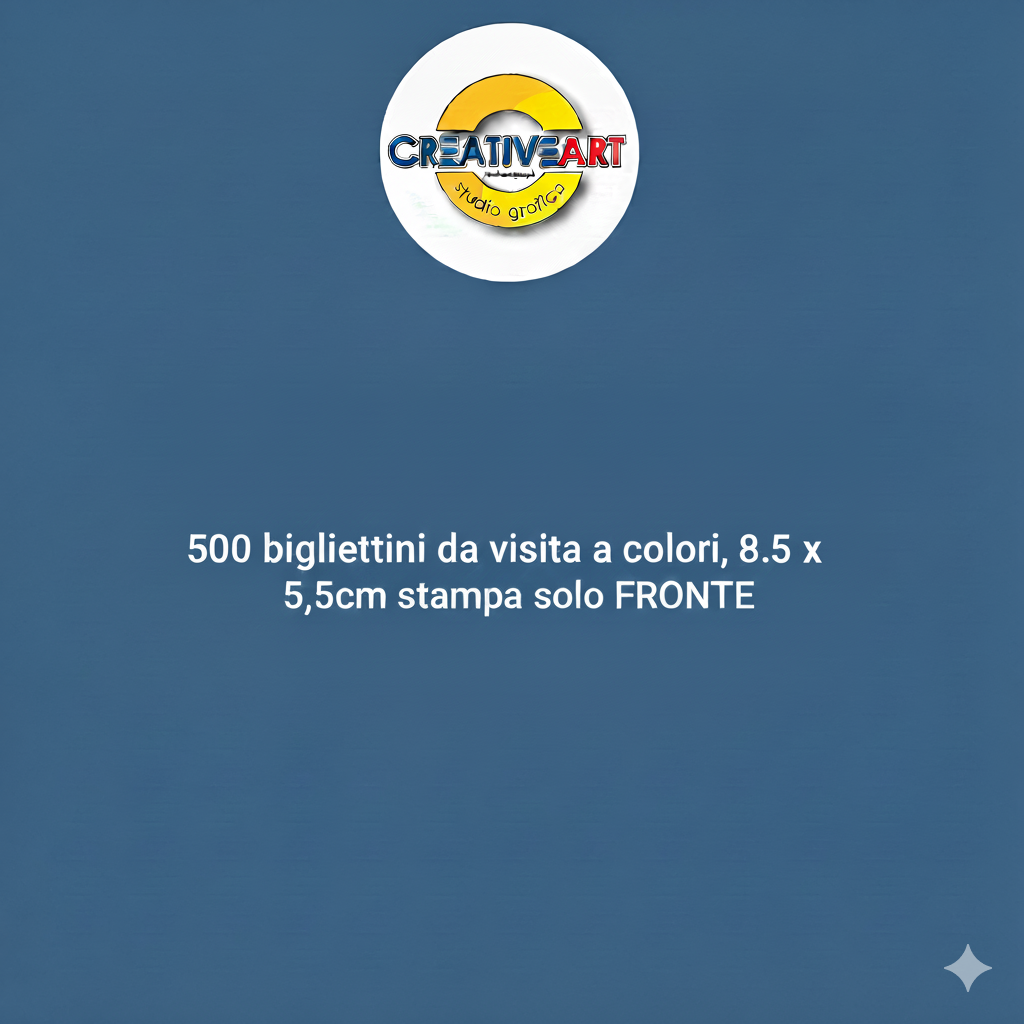 500 bigliettini da visita a colori, 8.5cm x 5.5cm stampa solo FRONTE